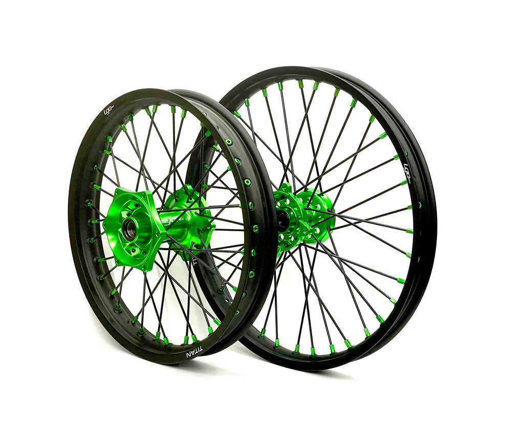 TITAN Wheel Set - Kawasaki KX250F/KX450F - Green – LGC Moto
